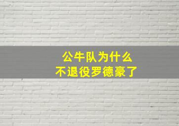 公牛队为什么不退役罗德豪了