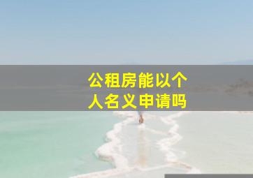 公租房能以个人名义申请吗