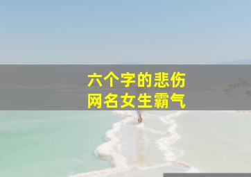 六个字的悲伤网名女生霸气