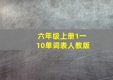 六年级上册1一10单词表人教版