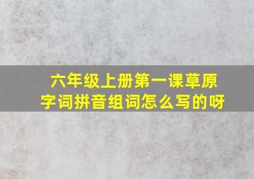 六年级上册第一课草原字词拼音组词怎么写的呀