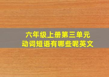 六年级上册第三单元动词短语有哪些呢英文