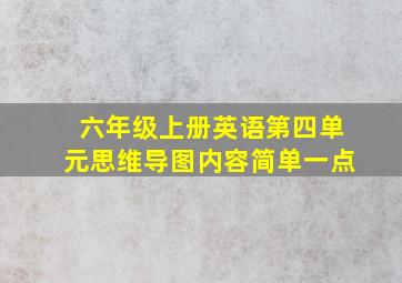 六年级上册英语第四单元思维导图内容简单一点