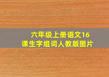 六年级上册语文16课生字组词人教版图片