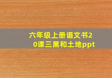 六年级上册语文书20课三黑和土地ppt