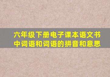 六年级下册电子课本语文书中词语和词语的拼音和意思