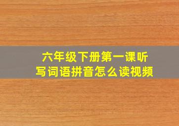 六年级下册第一课听写词语拼音怎么读视频