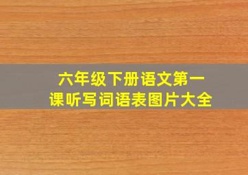 六年级下册语文第一课听写词语表图片大全