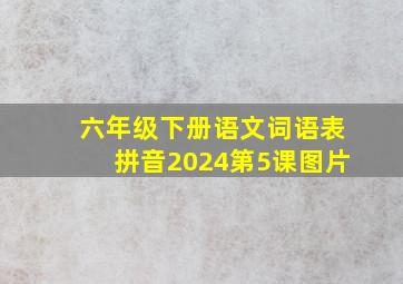 六年级下册语文词语表拼音2024第5课图片