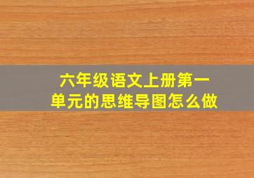 六年级语文上册第一单元的思维导图怎么做