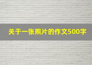 关于一张照片的作文500字