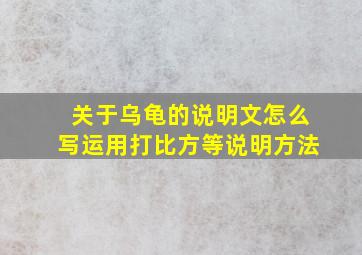 关于乌龟的说明文怎么写运用打比方等说明方法