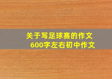 关于写足球赛的作文600字左右初中作文