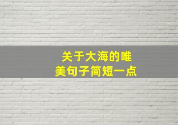 关于大海的唯美句子简短一点