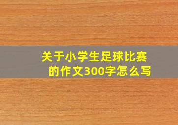 关于小学生足球比赛的作文300字怎么写