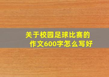 关于校园足球比赛的作文600字怎么写好