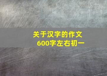 关于汉字的作文600字左右初一