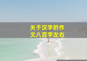 关于汉字的作文八百字左右