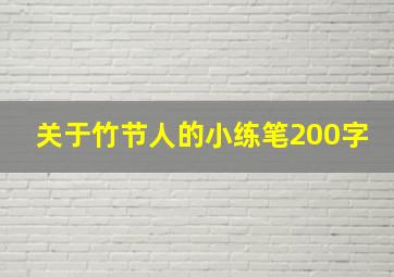 关于竹节人的小练笔200字