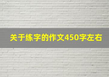 关于练字的作文450字左右