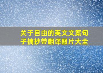 关于自由的英文文案句子摘抄带翻译图片大全