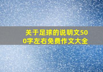 关于足球的说明文500字左右免费作文大全