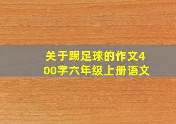 关于踢足球的作文400字六年级上册语文