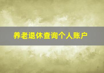 养老退休查询个人账户