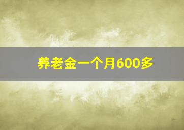 养老金一个月600多