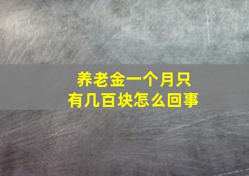 养老金一个月只有几百块怎么回事