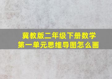 冀教版二年级下册数学第一单元思维导图怎么画