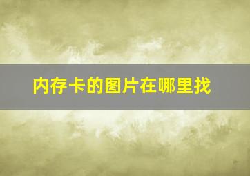 内存卡的图片在哪里找