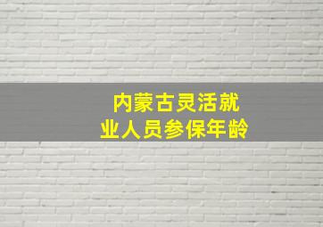 内蒙古灵活就业人员参保年龄