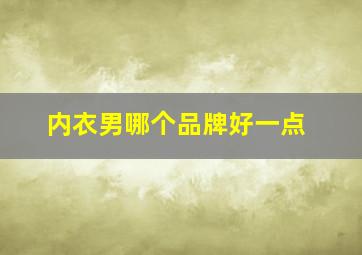 内衣男哪个品牌好一点