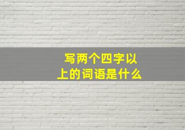 写两个四字以上的词语是什么