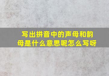 写出拼音中的声母和韵母是什么意思呢怎么写呀