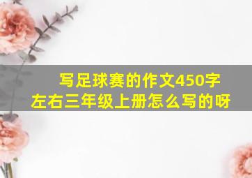 写足球赛的作文450字左右三年级上册怎么写的呀