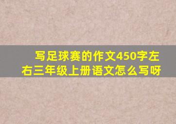 写足球赛的作文450字左右三年级上册语文怎么写呀