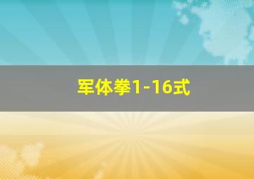 军体拳1-16式