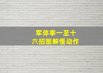 军体拳一至十六招图解慢动作