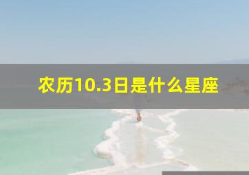 农历10.3日是什么星座