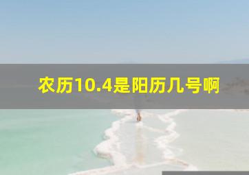 农历10.4是阳历几号啊