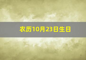 农历10月23日生日