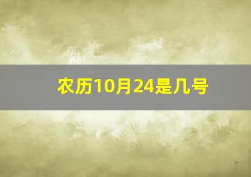 农历10月24是几号