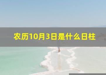 农历10月3日是什么日柱