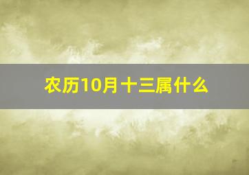 农历10月十三属什么