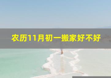 农历11月初一搬家好不好