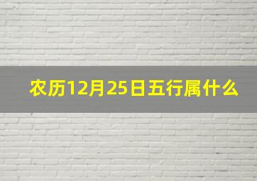 农历12月25日五行属什么