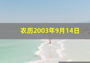 农历2003年9月14日