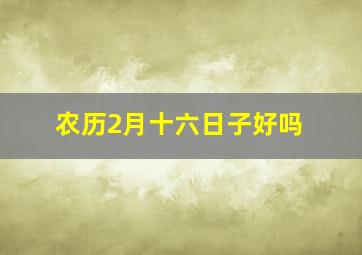 农历2月十六日子好吗